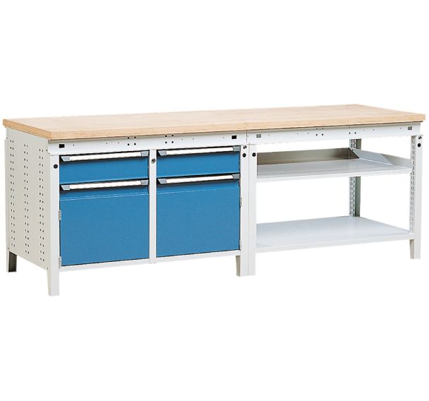 Établi Function 230 avec tablettes, caissons et tiroirs