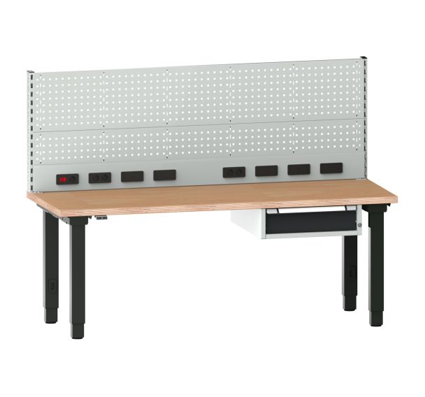 Etabli Quatro haut. réglable élect. multiplex + perfo haut +prises