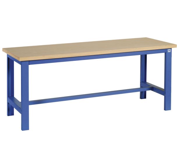 Etabli SI40 plateau hêtre multiplis piètement métal époxy Bleu RAL 5015
