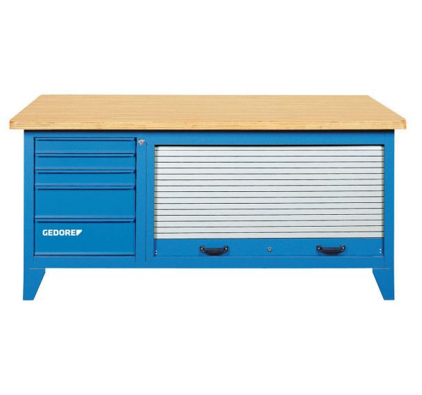 Etabli avec stores en tôle