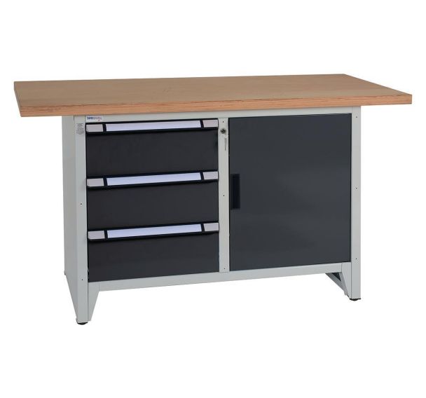 Etabli compact TM-Elegance 3 tiroirs 1 porte 1500 x 840 x 700 Gris