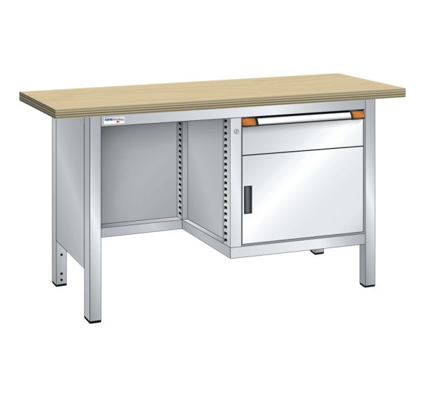 Établi compact multiplex 150x70x84 cm 1 porte battante 1 tiroir Thurmetall