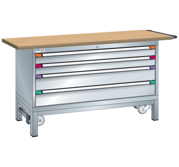 Établi mobile XXL 150x70x84 cm multiplex Thurmetall