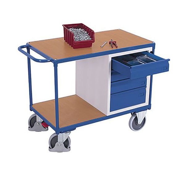Établi mobile avec 2 plateaux