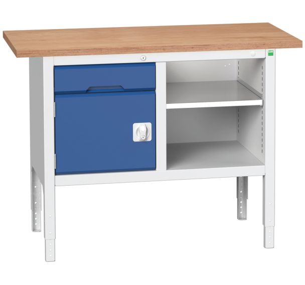 Etabli monobloc Verso 1250x600x830-930mm - Bott