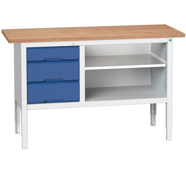Etabli monobloc Verso 1500x600x-830-930mm - Bott