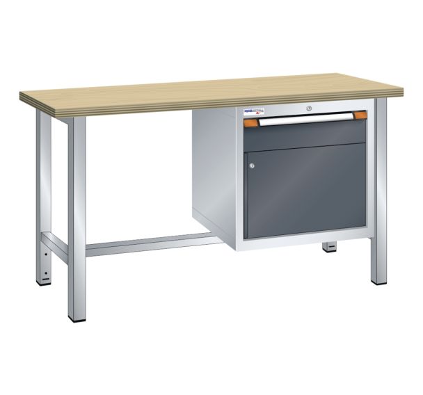 Etabli plateau multiplex prof. 70 cm haut. 84 cm 1 porte 1 tiroir