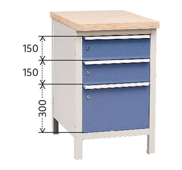 Établi sans plateau Modul 52 avec tiroirs