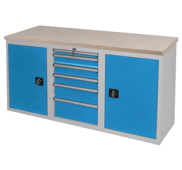 Etabli sur armoire basse plateau multiplis Anjou Tolerie