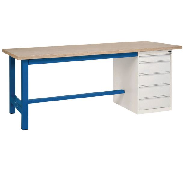 Etablis CKS plateau mélaminé caisson 5 tiroirs Sofame