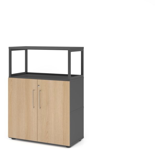 Étagère avec cadre ouvert et 2 portes - 3 niveaux - Hammerbacher