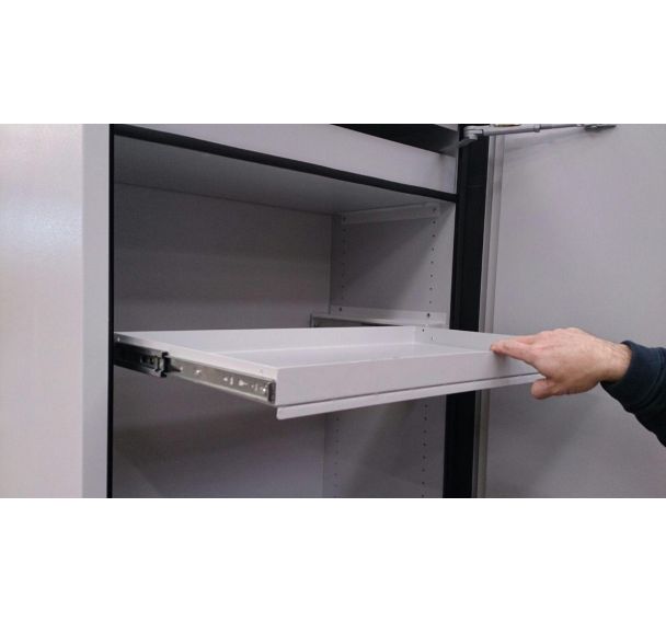 Étagère coulissante antifeu en acier inox - Exacta