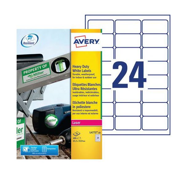 Étiquette autocollante ultra-résistante blanche - Impression Laser