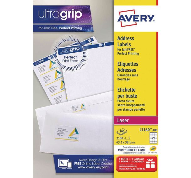 Étiquette d'adressage Ultragrip - Impression laser