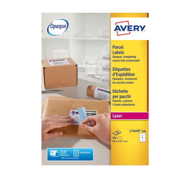 Etiquette d'expédition Opaque Laser - Blanc - Avery