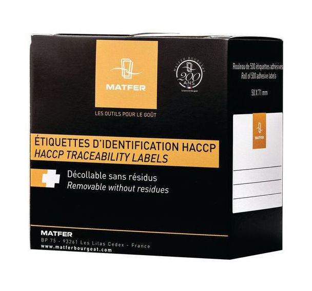 Étiquette hydrosoluble - Boîte de 250 - Matfer