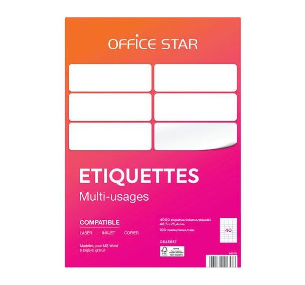 Étiquette multi-usages - Impression laser / jet d'encre