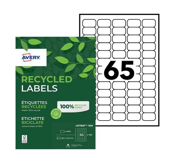 Étiquette recyclée Avery - Impression laser - Avery