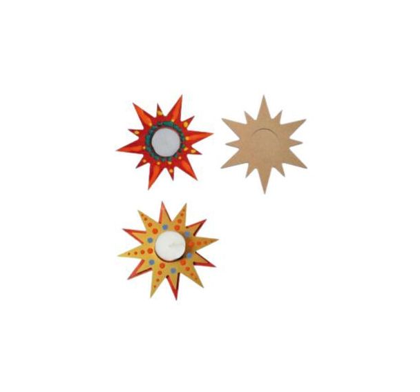 Etoile en bois médium à décorer (Lot de 10)