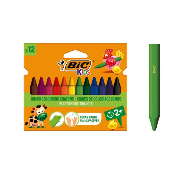 Etui 12 craies Plastidecor bic triangle 9 cm mine: 12 mm