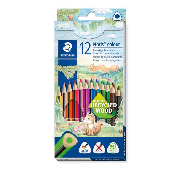 Etui 12 crayons Noris triangulaire