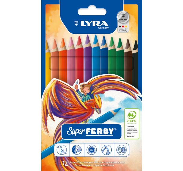 Etui 12 crayons gros module super Ferby 18 cm