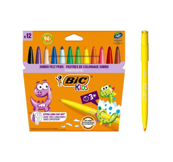 Etui 12 feutres grosse pointe Visacolor Bic Ecolution