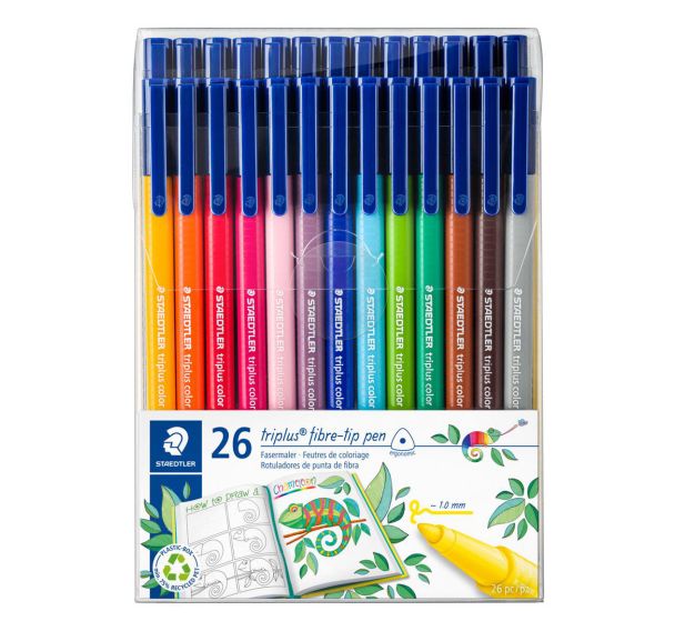 Etui 26 feutres assortis Triplus Color Staedtler dont 6 fluo