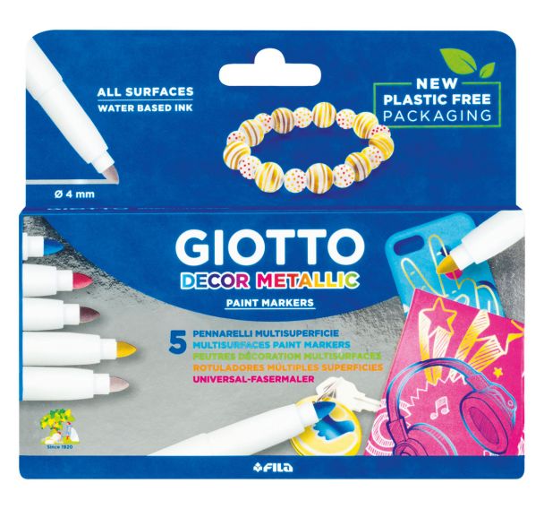 Etui 5 feutres décor métal Giotto