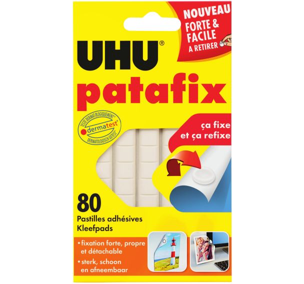 Etui 6 bandes Patafix blanche UHU 14 x 1 cm