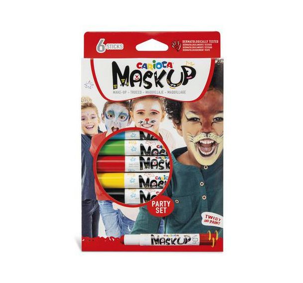 Etui 6 sticks peinture visage couleurs festives Maskup