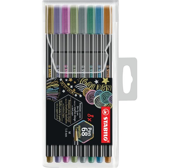 Etui 8 feutres PEN 68 couleurs métallisées