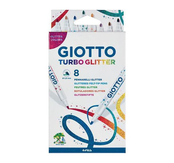 Etui 8 feutres à paillettes Glitter Giotto