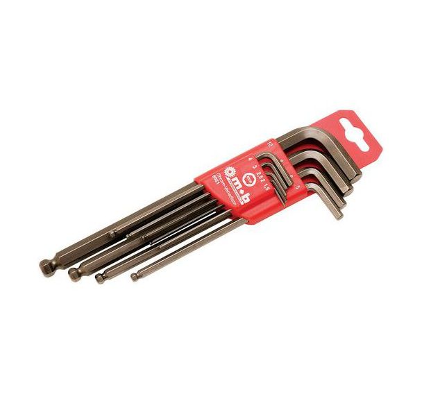 Etui 9 Clés mâles long sphériques 6 pans 1,5-10mm CR-V