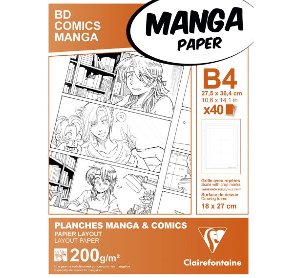 Etui Manga Planches 200g 6 cases - Clairefontaine