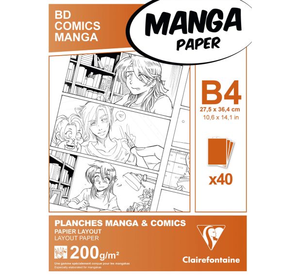 Etui Manga Planches 200g uni- Clairefontaine
