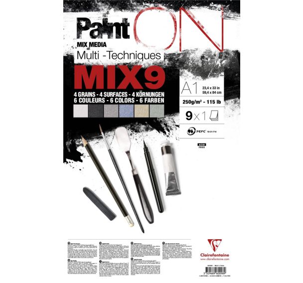 Etui PaintON MIX9 9 feuilles ass. (9x1F) A1 250g
