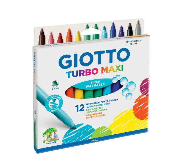 Etui carton 12 feutres pointe extra large