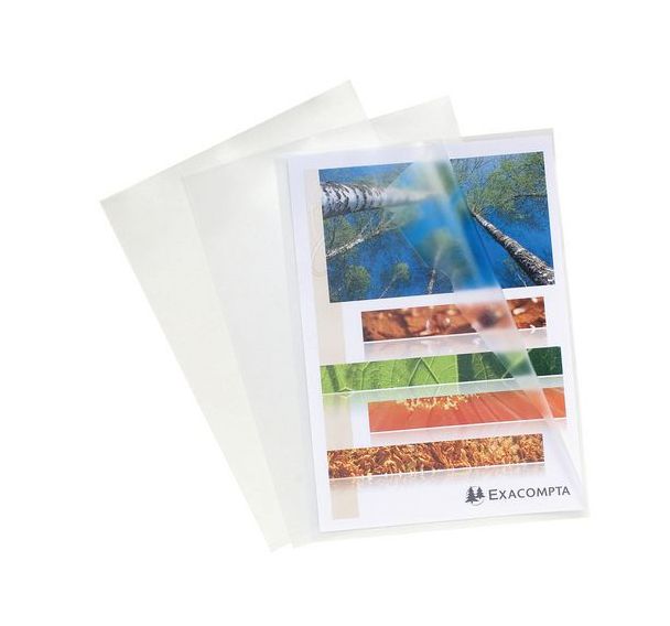 Etui carton de 100 pochettes coin PP lisse 12/100e A4