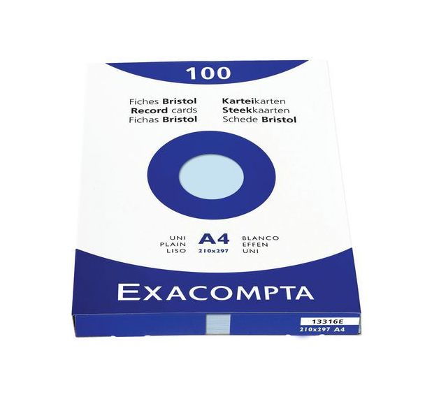 Étui de 100 fiches uni non perforé 210x297mm