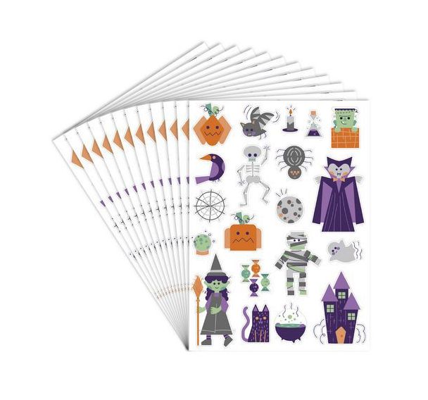 Etui de 12 planches gommettes Halloween