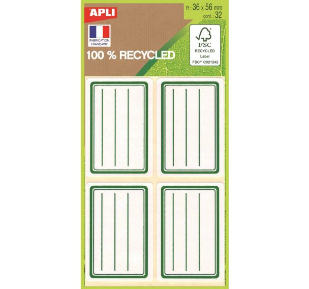 Etui de 32 étiquettes adhésives écolier