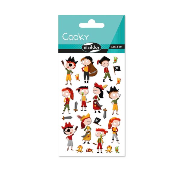 Etui stickers 3d cooky 1 planche pirates - Maildor