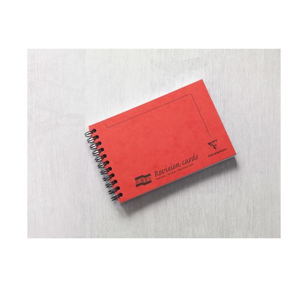 Europa Revision Cards reliure intégrale Rouge 15,2x10,2cm 50 feuilles ligné papier 160g