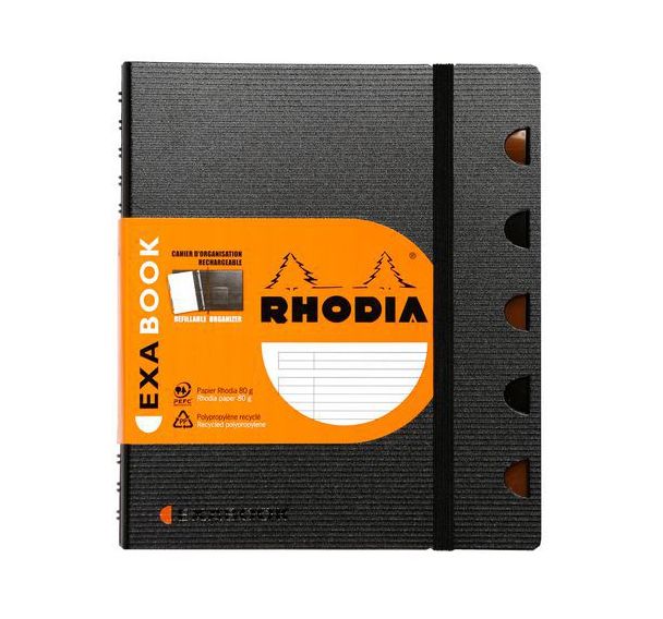 Exabook rechargeable reliure intégrale A5+, ligné+cadre