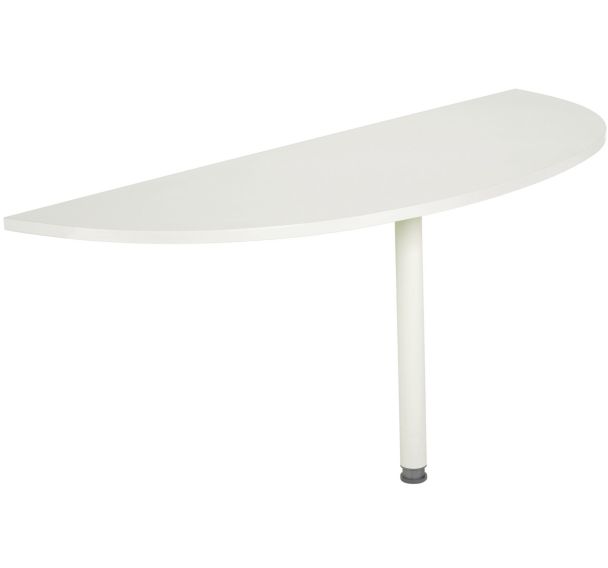 Extension 1/2 lune Linéo bleu argile L. 163 cm pied métal blanc