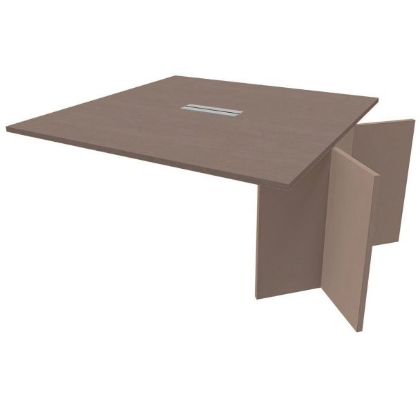 Extension pour table ovale Quatuor avec trappe pour boitier électrique - Manutan