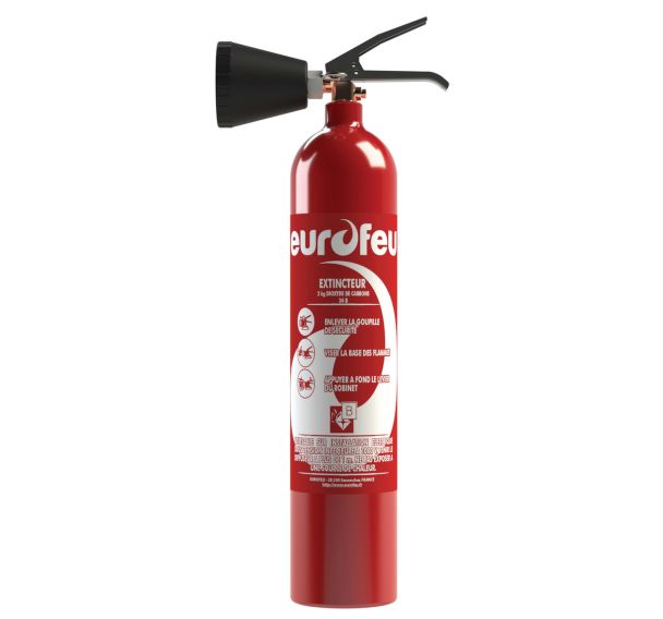 Extincteur EUROFEU dioxyde de carbone CO2 BC 2 kg