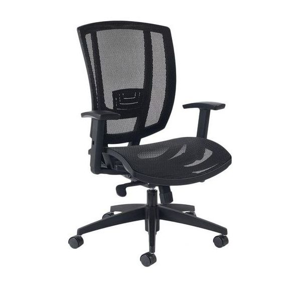 Fauteuil AVRO dos et assise résille Noir avec accoudoirs réglables