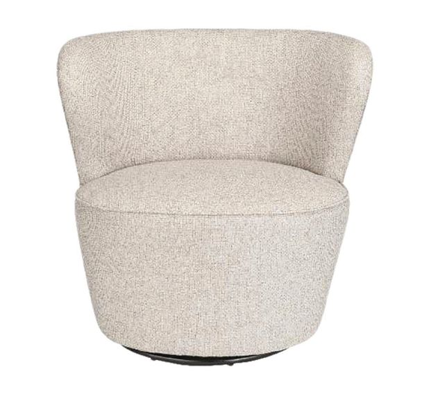 Fauteuil Barnabé pivotant tissu tramé coloris lin